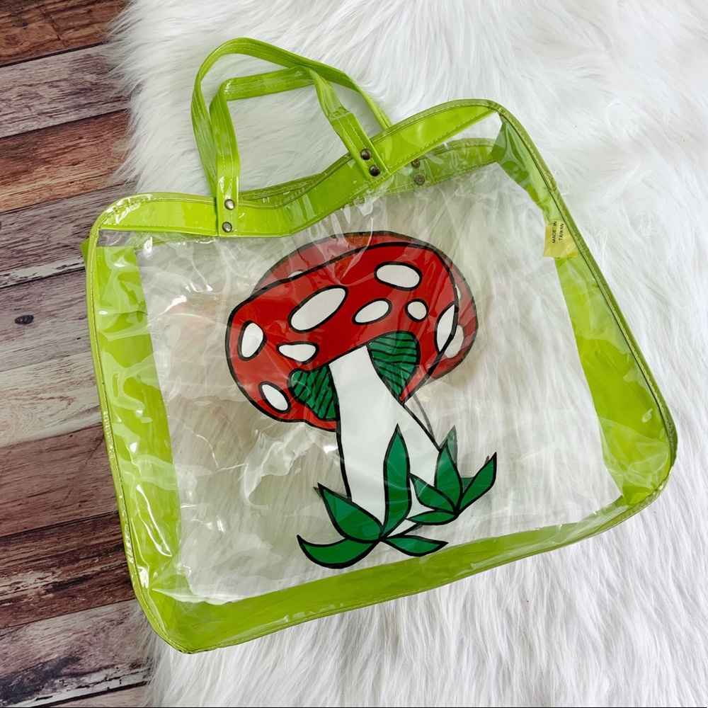 Vintage Mushroom Vinyl Tote Bag